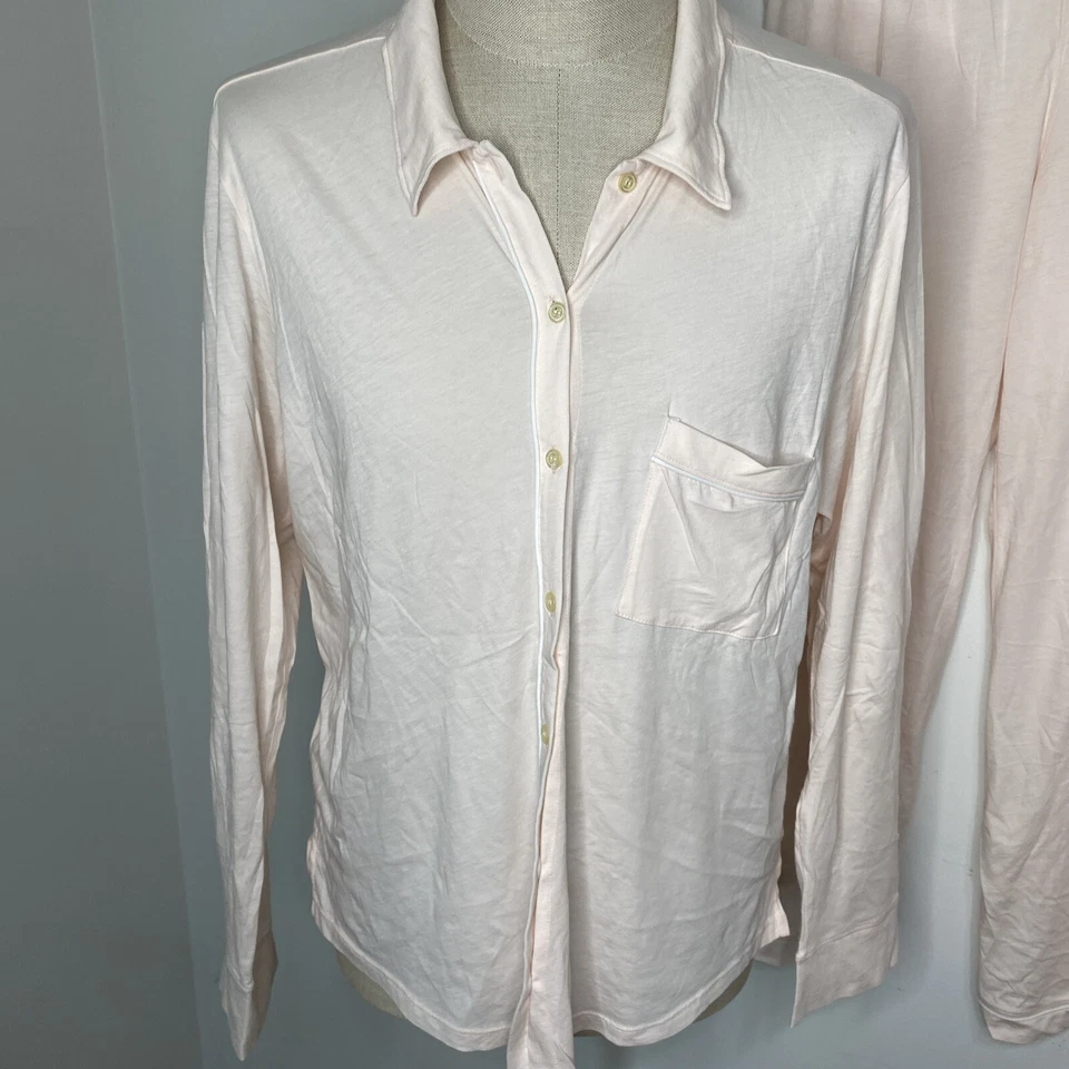 Conjunto de pijama de algodón Cayla orgánico para piel rosa talla 4 XL pantalones camisa tubería blanca Foto 2 de 4