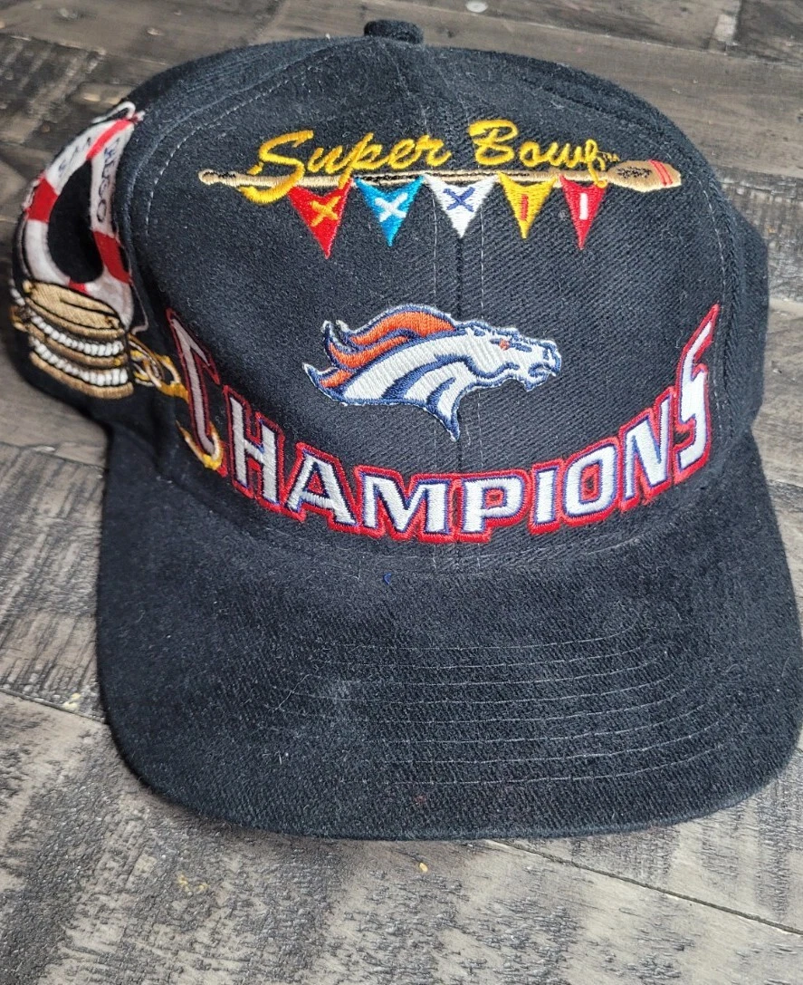 Vintage 90s Denver Broncos 1998 Super Bowl XXXII Champions Hat Logo 7 San Diego