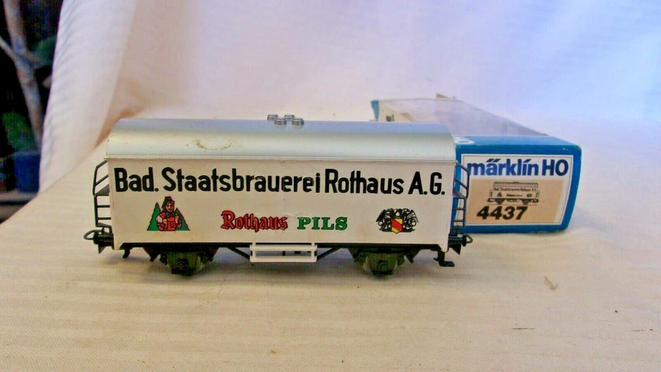 HO Scale Marklin Beer Reefer Car, Bad Staatsbrauerel Rothaus A.G., White #4437 - Image 2 of 4