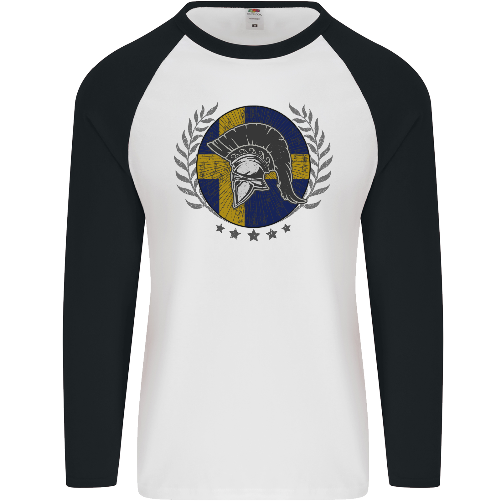 Sweden Bodybuilding Flag Gym Training Swedish Mens L/S Baseball T-Shirt