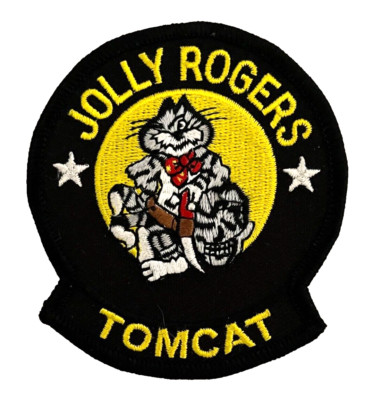 US NAVY JOLLY ROGERS F-14 TOMCAT FIGHTER SQUADRON (3''x 3 1/4'') PATCH N9