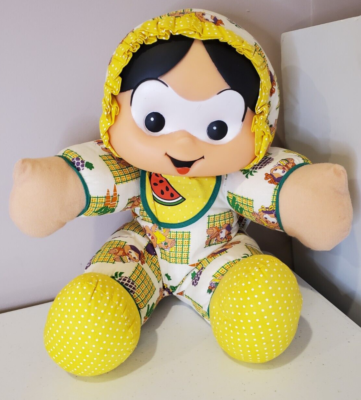 VTG Turma Da Monica Gang Plush Vinyl Face Doll Brasil Watermelon