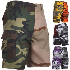 Two Tone Camo BDU Shorts Cargo Military Fatigues Army Tactical 6-Pocket Short