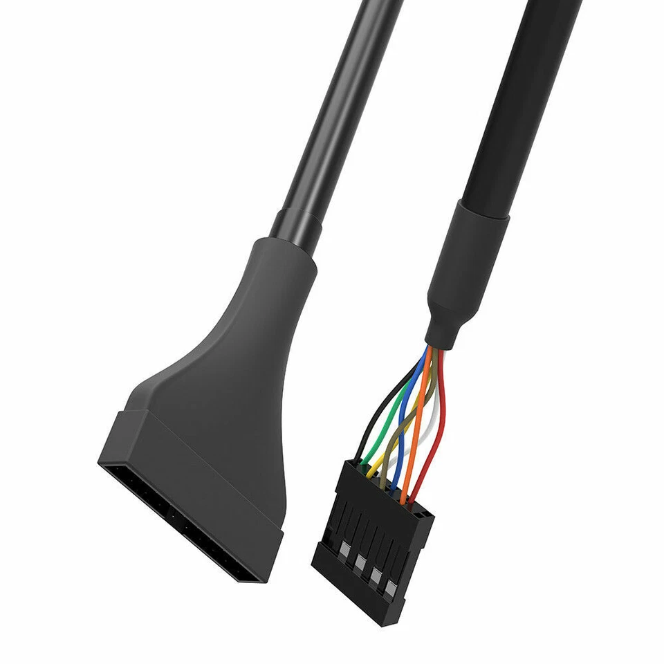 USB 2.0 9Pin Female to 20 Pin USB 3.0 Male Motherboard Header Cable - 0.15m - Image 3 of 4