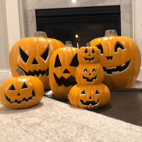 Lanterne di zucca Jack O illuminano zucche grandi illuminate decorazione Halloween esterno - Foto 4 di 69