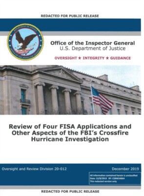 Office of the Inspec - Report  Review of Four FISA Applications and Ot - X555z