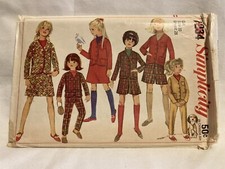 Simplicity Vtg Girl 7234 Size 10 Breast 28 Jacket, Skirts Culottes PET RESCUE