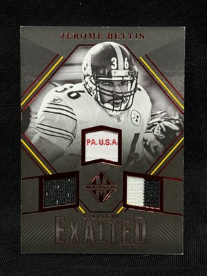 JEROME BETTIS 2017 PANINI MAJESTIC EXALTED WORN LAUNDRY TAG PATCH JERSEY # 7/10