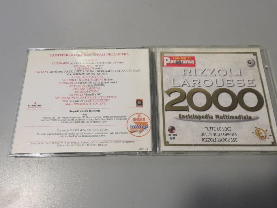 Enzyklopädie Multimedia Rizzoli Larousse - 2000 Vol. 6 - I CD ROM Di Panorama - Bild 3 von 3