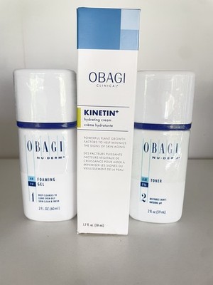 OBAGI NU-DERM FOAMING GEL 2oz & TONER 2oz -Clinical hydrate cream 1.7 Oz  New