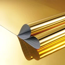 Gold Adhesive Vinyl Roll Flexible Reflective Peel and Stick Sticker Paper Sheets