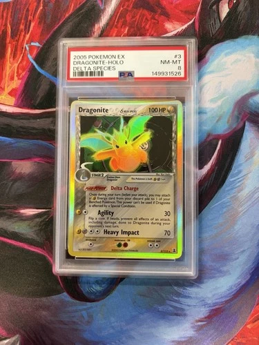 2005 Pokémon EX Dragonite 3/113 Delta Species Holo Rare PSA 8