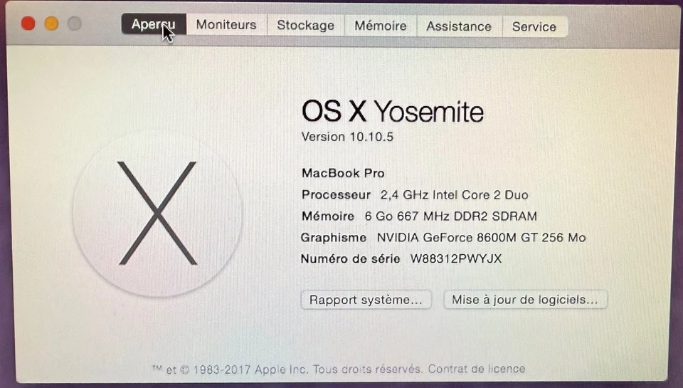 APPLE MACBOOK PRO • INTEL CORE 2 DUO • 2.4 GHZ • 15.4” • A1286 • SSD 1To • OSX - Photo 2/4