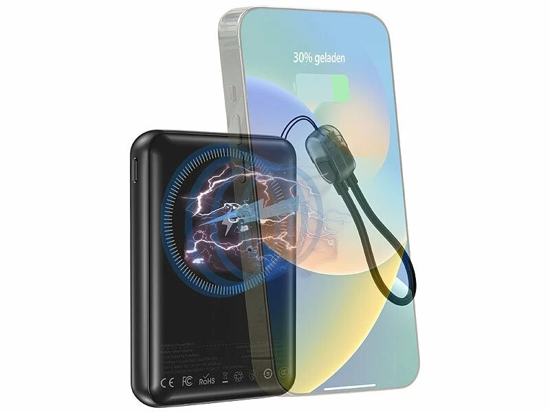 Gaming-Powerbank 10000mAh mit Qi & MagSafe, 20W, Konsole mit 200 Spielen - Bild 4 von 4