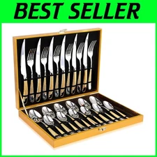 Sleek Stainless Steel Silverware Set, 6 Settings