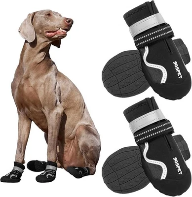 SGSPET 4Pcs Anti Slip Dog Socks Outdoor Dog Boots Waterproof Dog Shoes Paw Protector UK