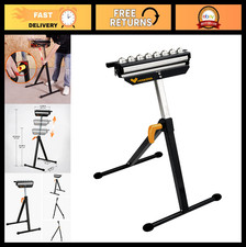 Adjustable 3-in-1 Roller Stand for Woodworking, 132 lbs Capacity, Folds for Stor