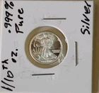 Walking Liberty Mini 1 Gram .999 Fine Silver Bullion Round Proof Coin 1/10oz