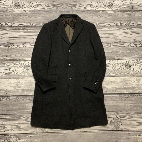 Men Tagliatore Coat Black Wool 38