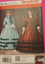 Simplicity 1818, skirt/jacket/chemisette, Civil War era, Sz KK 8-14 UNCUT