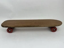 Vintage 1960s Unbranded Wood Hot Dog Sidewalk Surfer Skateboard w Sears Trucks