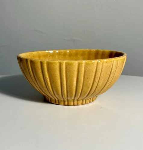 Haeger MCM Golden Yellow Scalloped Oval Planter 7.5”