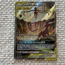 Pokémon Espeon & Deoxys GX TAG TEAM Promo Full Art Holo SM240 Unified Minds