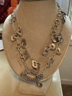 VTG LIA SOPHIA 40” SILVER TONE CHARM NECKLACE - Costume Jewelry