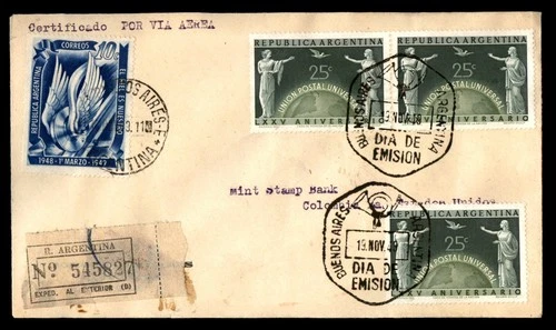 Mayfairstamps Argentina FDC 1948 UPU Registered First Day Cover aax_23249
