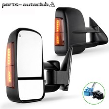 Pair Power Heated Led Signal Extend Tow Fits 03-07 Silverado Sierra Side Mirrors