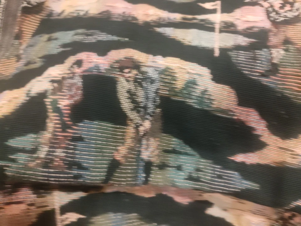 Vtg Goodwin Weavers Golfer Golf Club Tapestry Throw Blanket 6foot By 50 Inch USA - Image 2 of 4