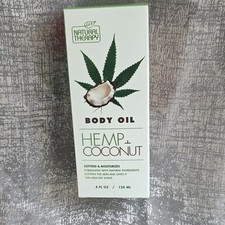 Natural Therapy Hemp  Coconut Body Oil 4 fl oz/120 ml Softens  Moisturizes