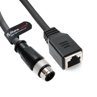 M12 D-Code 4 Pin Male to RJ45 Female Ethernet Cable for Industrial Camera Sensor