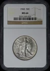 1943 Walking Liberty Half Dollar 50C NGC MS64