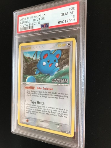 PSA 10 Azurill Reverse Foil Holo Pokemon Ex Delta Species 20/113 2005 English - Picture 3 of 6