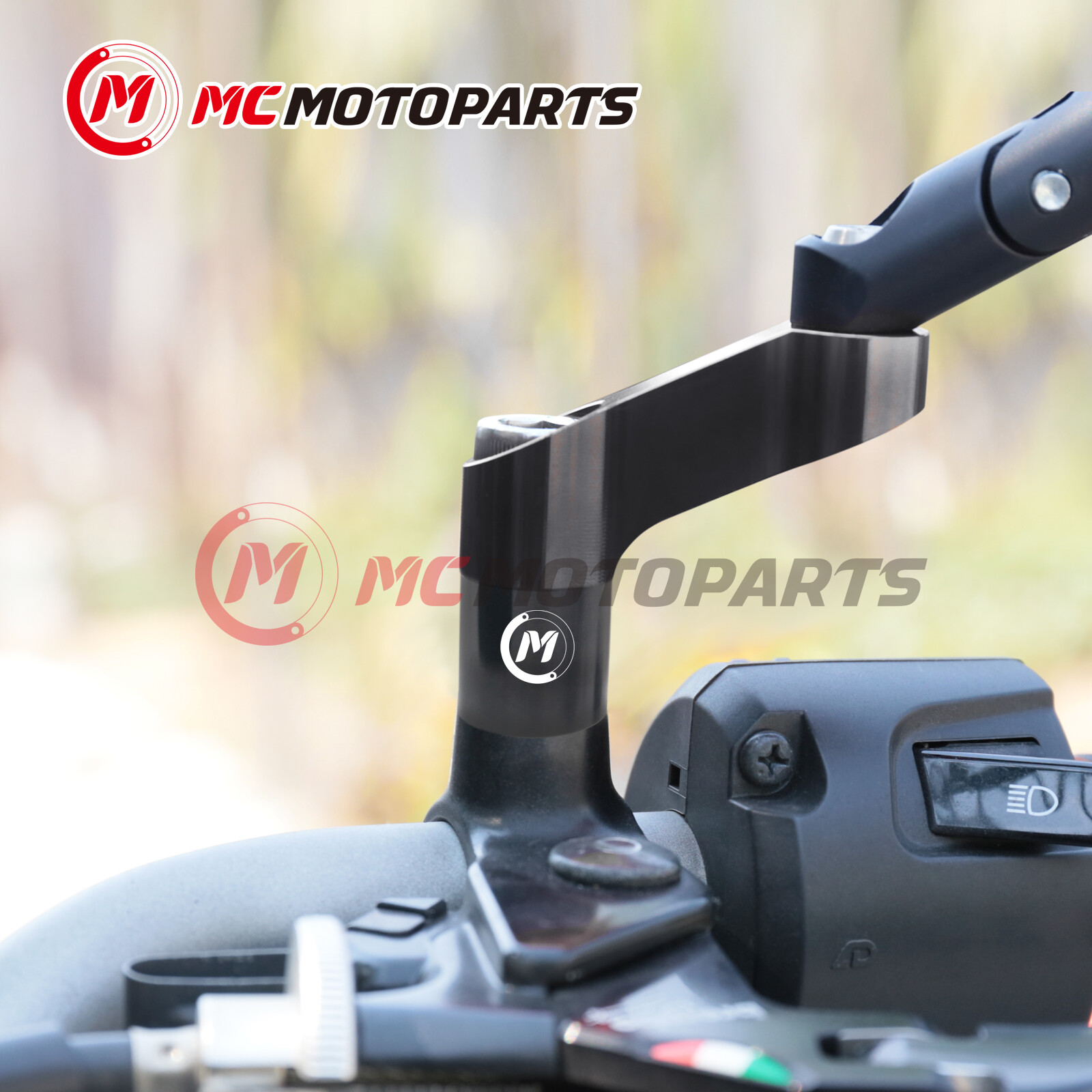 CNC UPVIEW Mirror Riser Adapter Extenders M10 For CRF1000L Africa Twin