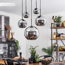 Wohn Schlaf Ess Zimmer Raum Kugelleuchte chromfarben Pendel Leuchten Hänge Lampe