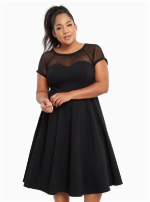 Torrid Sz 14 Black Midi Mesh Swing Flare Dress Sweetheart Bodice Retro 1950s NWT | eBay Torrid Sz 14 Black Midi Mesh Swing Flare Dress Sweetheart Bodice Retro 1950s NWT | eBay
