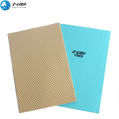 Z-LION 120*180mm Resin Diamond Hand Polishing Pads Sheet Sanding Paper for Glass Stone