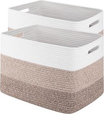 Storage Baskets for Organizing,2 Pack Woven Basket for Storage,Rectangle Baskets