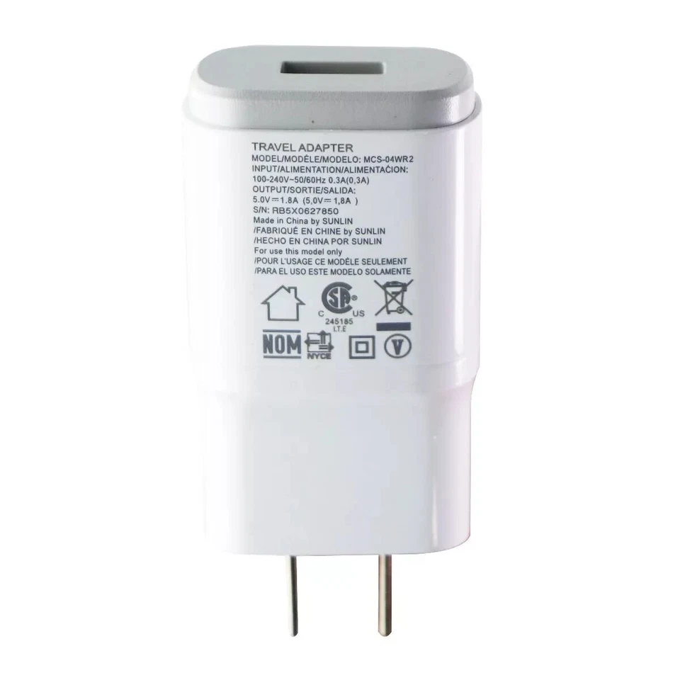 Original LG Universal 1.8A Blanco USB Cargador de Pared Bloque Adaptador de Corriente Foto 4 de 4