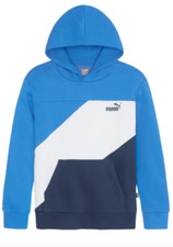 Puma Power Cat Pullover Hoodie Youth Boys Blue Casual Outerwear