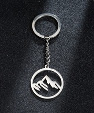 Edelstahl Schlüsselanhänger Berg 75 x 27 mm Klettern Geschenk Bergsteigen