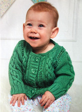 Donna Estin knitting pattern baby DK & child cable pattern cardigan