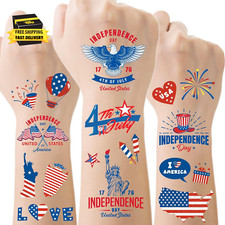 60 Pieces 4Th of July Decorations Temporary Tattoos for Kids Womens, Patriotic I