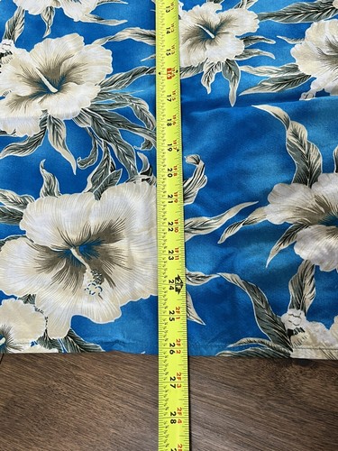 Vintage Hawaii Station Women’s Blue White Floral Aloha Dress Size Large Neck Tie - Picture 7 of 10