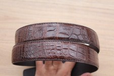W 1.3 inch- Brown Genuine CROC LEATHER Skin Men's Belt