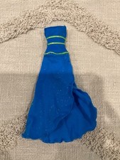 Barbie Doll  or similar size Blue dress with green accents