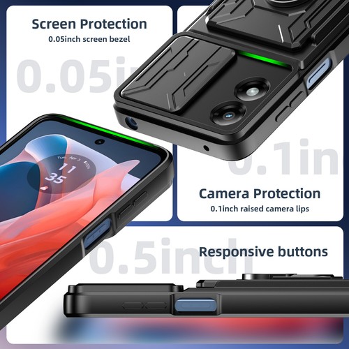 Funda tipo billetera a prueba de golpes con soporte + vidrio templado para Motorola Moto G Play 2024 - Imagen 11 de 83
