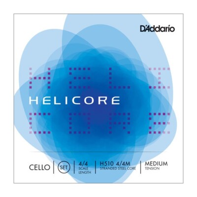 D'Addario H510 4/4M Helicore Cello String Set, 4/4 Scale, Medium Tension